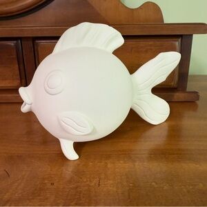 Ceramic Fish bisque‎ unpainted crafts nautical large 8 inches